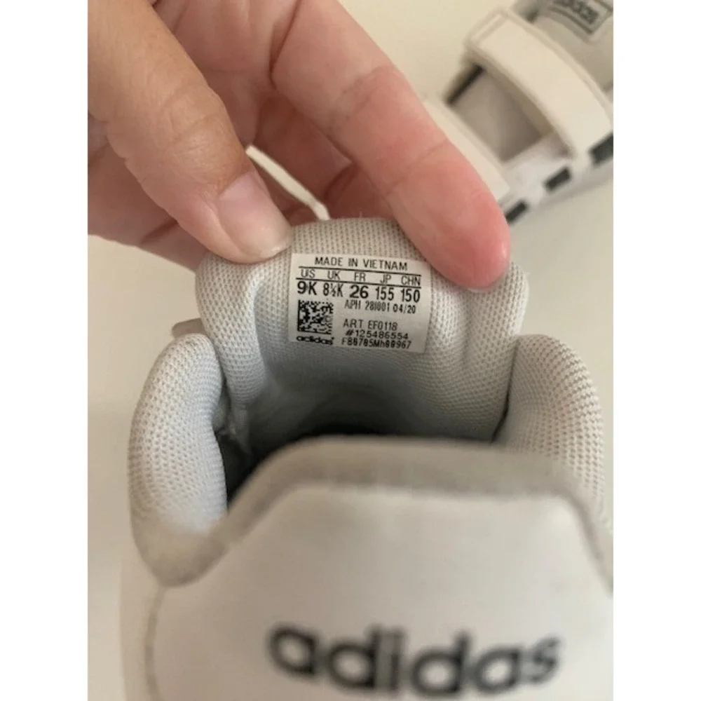 Adidas Grand Court Toddler Sneakers White Black EF0118 Size 9K Unisex